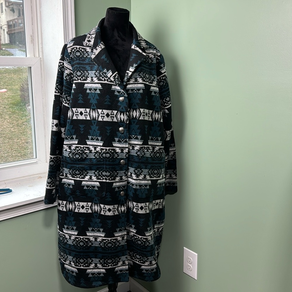 NWOT outback trading co teal black and gray jacket 2X